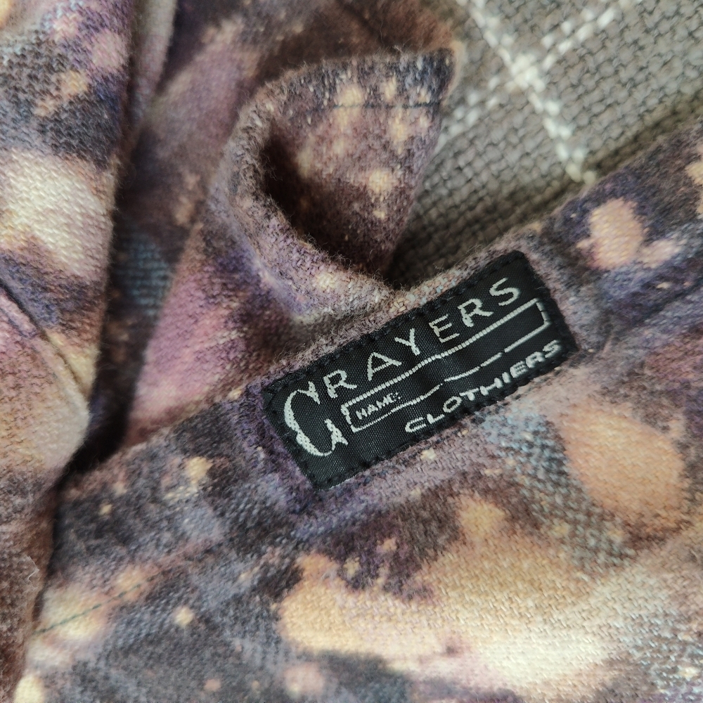 Grayers Clothiers Once in a Blue Moon Distressed Acid Bleached Flannel Shirt - Picture 7 of 9